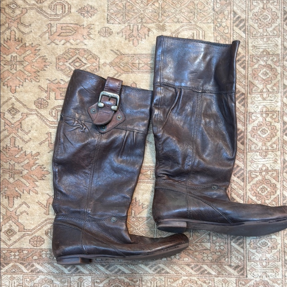 Classic Brown Leather Men's Riding Boots